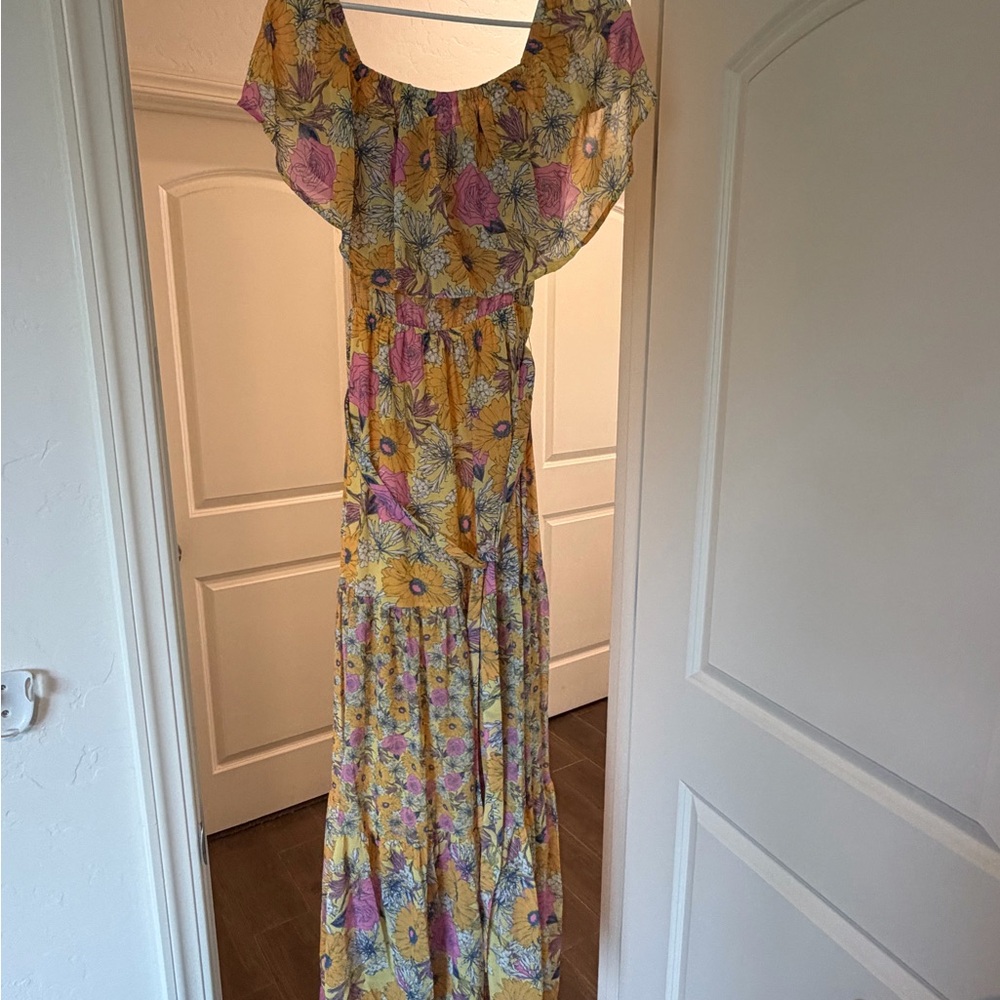 Vici Yellow and Pink Floral Maxi Dress